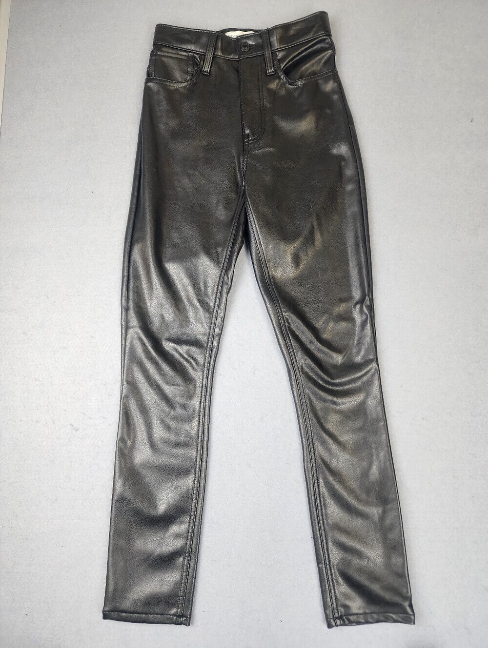 Abercrombie & Fitch The Skinny High Rise Vegan Leather Pants Y2K Faux Size 24/00